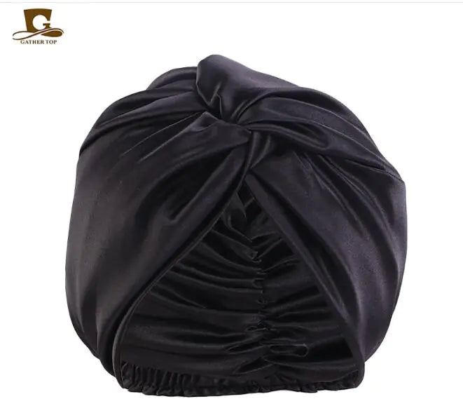 Double Layer Imitation Silk Nightcap with Twist Design