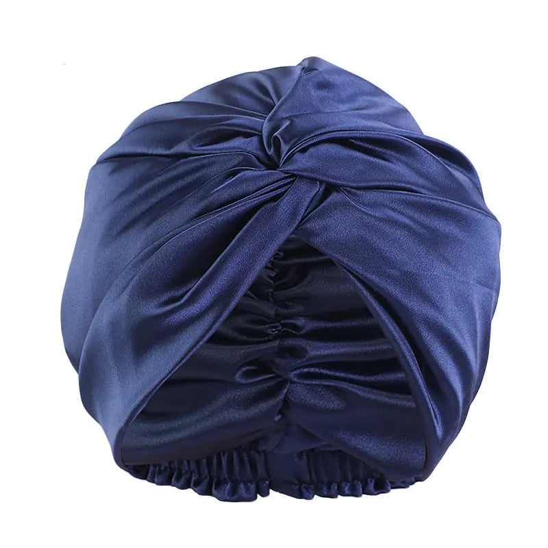 Double Layer Imitation Silk Nightcap with Twist Design