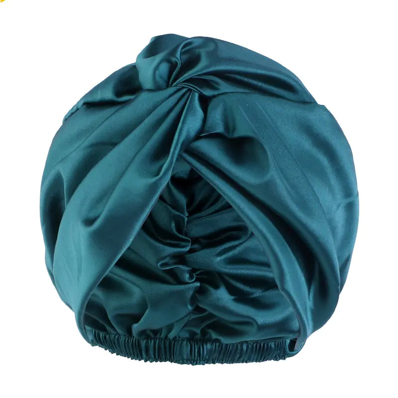 Double Layer Imitation Silk Nightcap with Twist Design