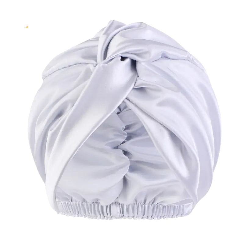 Double Layer Imitation Silk Nightcap with Twist Design