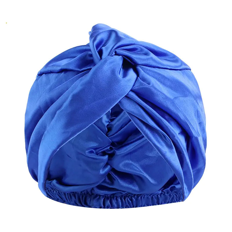 Double Layer Imitation Silk Nightcap with Twist Design