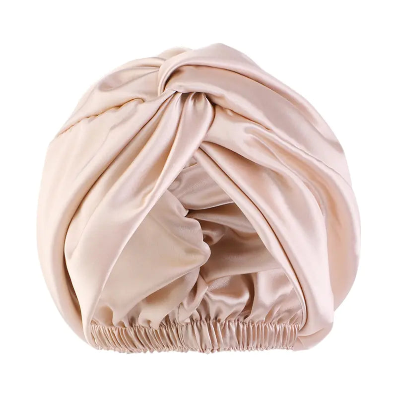 Double Layer Imitation Silk Nightcap with Twist Design