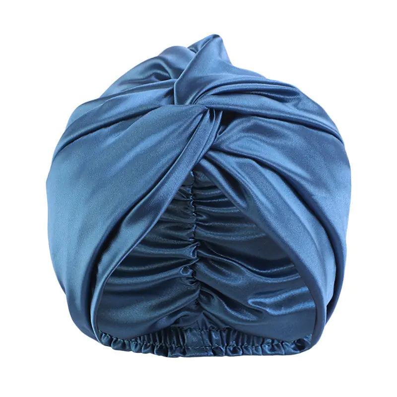 Double Layer Imitation Silk Nightcap with Twist Design